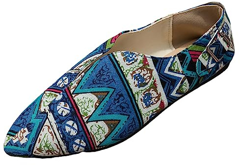 Bailarinas Mujer Zapatos Planos Tradicionales Puntiagudos Zapatos de Baile Zapatos Casuales Clásicos Zapatos de Novia Elegantes Cómodos Zapatos de Trabajo Moda Verano Zapatos Deportivos, O azul., 41