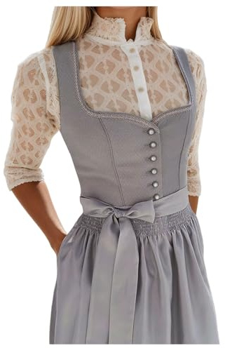 Générique Cosplay Élégante pour Femme avec Tablier Dentelle et Corsage Costume Traditionnel pour Fête de la Bière Soirée Halloween et Festival