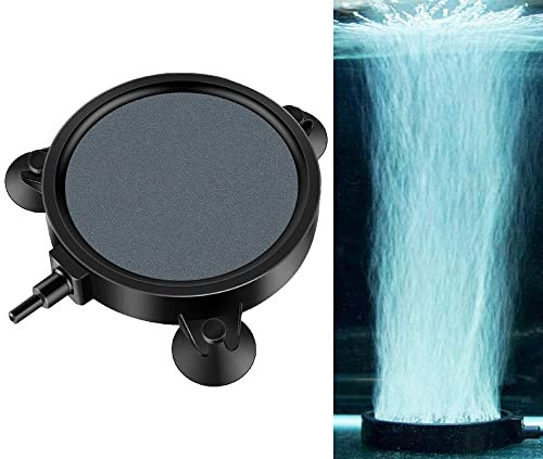 VANSUKY Aquarium Ausströmerstein 10 cm – Keramischer Luftstein Diffusor mit Saugnäpfen – Sauerstoffstein für Aquarium, Teich & Hydroponik – Zubehör für Luftpumpe