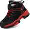 IYVW 816 Schneestiefel Jungen Winterschuhe mit Warmem Gefüttert Futter Snowboarder Trekking Wanderstiefel Outdoor Stiefel Kinder Schuhe Schwarz Rot 38 EU