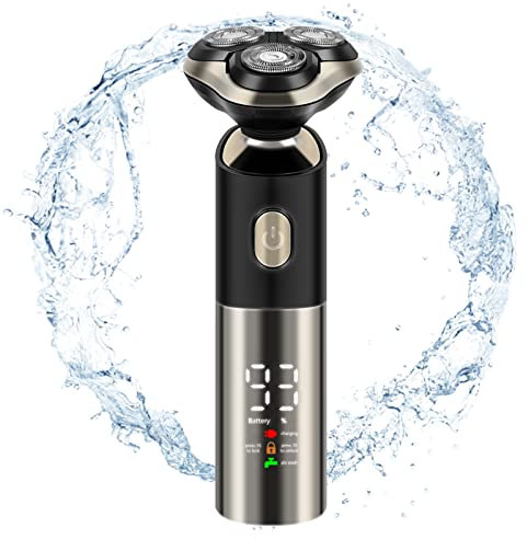 Rasierer Herren Elektrisch,Elektrischer Rasierer Herren,4D Schwimmende Revolierende Rasierapparat Herren,Wasserdichte Nass- und Trockenrasierer Herren
