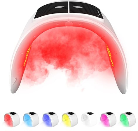 Maschera Led Viso,Máscara facial LED de 7 colori,maschera per il viso a LED terapia per la luce del viso,Pieghevole Maschera LED per il Viso con Funzione,adatta per la cura della pelle domestica,SPA
