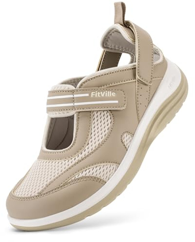 FitVille Womens Extra Wide Walking Sandals Mary Jane Shoes | Adjustable, Casual, Mary Jane, Summer Shoes, Walking, Outdoor