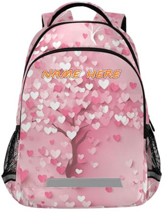 miaozhen Sac à dos personnalisé en forme de cœur en or rose pour la Saint-Valentin en gros pour enfants avec grande étiquette de nom personnalisée sacs à livres pour enfants mochila para ni ? A bandes