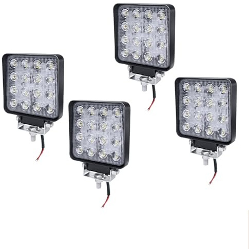 FIVMEN 4x48W LED Arbeitsscheinwerfer Quadrat 12V 24V LED Offroad Zusatzscheinwerfer Scheinwerfer Rückfahrscheinwerfer IP67 Wasserdicht Flutlicht Arbeitslicht für Auto Traktor Trecker Bagger