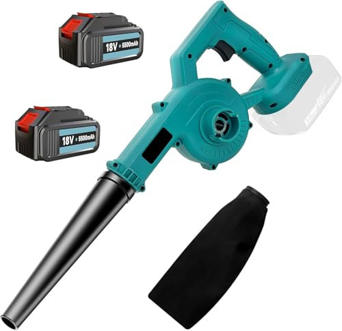 Akku-Laubsauger ，Kompatibel mit Makita akku 18V，mit 2 5500mAh Batterien und Ladegerät, Neue Upgrades Elektrischer Laubsauger/Laubbläser mit Blas und Saugset, 18v Akku-Laubbläser Set ﻿