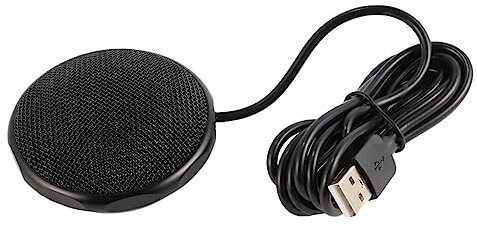 HOMSFOU Microphone USB De Salle De Conférence Omnidirectionnel à Condensateur 360 Degrés, Compatible Ordinateur Portable Et Bureau, De Bruit Intégrée pour Vidéoconférence Professionnelle