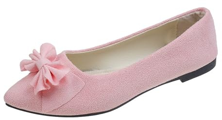 Womens Slip On Ballerina 2025 Formal Casual Pumps Work Smart Office Comfort Shoes Pointed Toe Flats Ladies Ballet (Pink, 6)