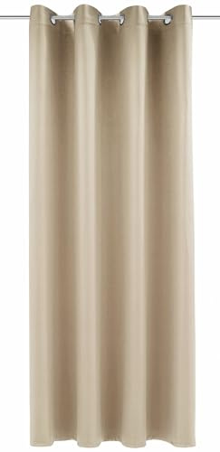 Sehlbach Tenda pronta per l'uso con occhielli, Dimout uni, Tortora, 140 x 245 cm, A risparmio energetico in inverno, Termoresistente in estate, Coprente, Certificato Oeko-Tex, Facile da montare