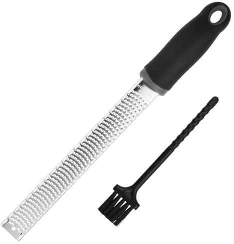 Rallador De Limón, Rallador De Queso De Alta Resistencia, Acero Inoxidable Con Cepillo De Limpieza, Apto Para Lavavajillas, Adecuado Para Queso, Limón, Ajo, Nuez Moscada, Chocolate, Cítricos (Pequeño)