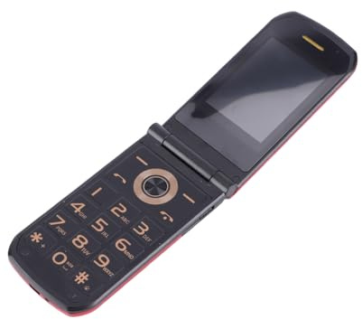 Generic Téléphone à Clapet 4G de Poche avec Bouton GPS SOS, Téléphone Portable pour Personnes âgées à Double écran et Gros Bouton (Rouge)
