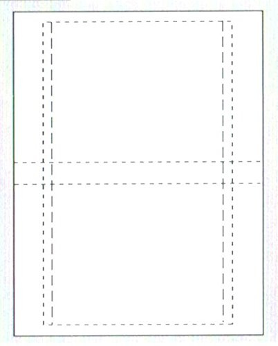 Print-Ready CD Back Liner (5-3/8 x 4-5/8), 2-UP, Perfed for Separation on 8-1/2 x 11 White 65lb Cover Paper - 100 Sheets (Liners)