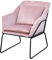 SVITA Josie Loungesessel gepolstert Indoor Polsterstuhl mit Armlehne Metallgestell Samtbezug Einzelsofa modern Rosa