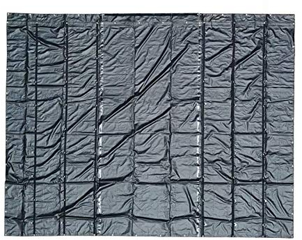 Mytee Products 16' x 18' Flatbed Truck 18 Oz Steel Tarp with 4 FT Drop - Black Heavy Duty Vinyl Waterproof Tarp for Trailers to Protect Cargo from Wind, Rain, Snow and Sun