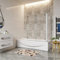 Sopravasca da Bagno Angolare Parete Vasca mobile 180 Gradi Vetro 6mm Temperato Trasparente Anticalcare 110x70x140cm