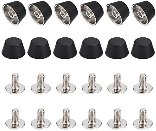 sourcing map 12x7mm Remache Pernos Tornillo Atrás Plano Hueco Pies Perno Espiga para Cuero Artesanía Bricolaje Mate Negro 12 Piezas