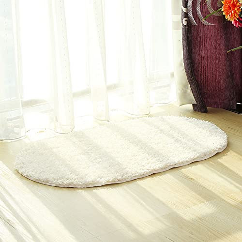 LNXSESN Badezimmerteppich Cremeweiß Badematte Flauschig Mikrofaser Badvorleger rutschfest Duschvorleger Schnelltrocknend Badteppich Waschbar Badmatte Verdicken Badematten & Badteppiche 40x60cm