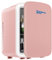 WANNYTON 4L Mini Frigo, Petit Réfrigérateur Portable, Réfrigérateur Cosmétique, Frigo Mignon, Fonction Froid/Chaud pour Bureau, Chambre, Voiture, Voyage, 220V/12V, Rose, 24,5x18,5x27cm
