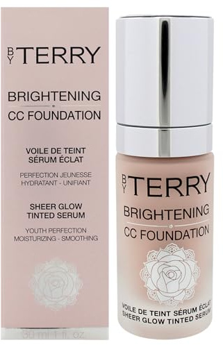 By Terry Brightening CC Foundation, Hydrating Serum Foundation, Ultra-Sheer Finish, Vegan & Cruelty Free, 1C, Fair Cool