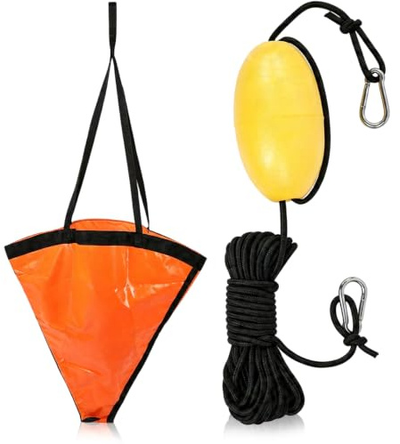 equlup Flotteur d'ancre de pêche, Kit Flotteur PVC 32 Pouces Bateau Ancre Flottante avec bouée Ligne décharge Système Flotteur Boule bouée Drogue Accessoire d'ancrage pour pêche Kayak Ponton canoë
