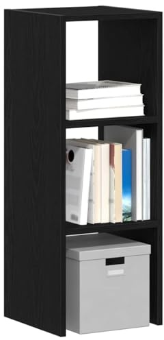 Gecheer Libreria Impilabili Rovere Nero 30x30x80 cm Legno Multistrato