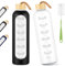 AOOWU Glass Water Bottle with Time Marker, 1000ml Leak-proof Sports Glass Water Bottle with Bamboo Lid, Sports Drinking Bottle, Reusable Silicone Case Glass Drinking Bottle, Motivational Water Bottle