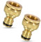 2 Stück Wasserhahn Adapter, 1/2 Zoll 3/4 Zoll Messing Schlauchanschluss Adapter, 2-in-1 Garten Schraubgewinde Hahnverbinder, für Waschmaschine Wasserhahn Schlauch Anschluss (Golden)