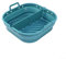 Silicone Baking Tray For Air Fryer, Home Oven Baking Tray, Foldable Tower Basket, Rectangle Airfryer Baking Trays (23 * 22 * 6cm) (Folding square blue)