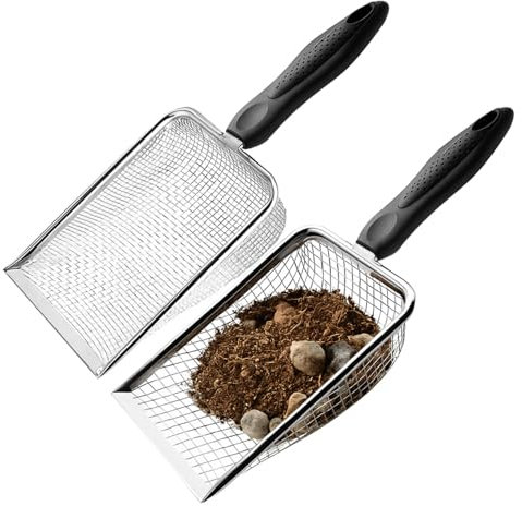 Soil Sieve Set of 2,Garden Sieve for Soil and Stones Garden Riddle Dirt Sieves for Gardening Compost Sand,Soil Sifter with Handle – Gardening Sieves Shovel