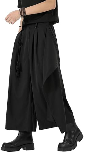Byxor med breda ben Herr Plus Size sommarkjolar Byxor med dragsko vida ben Casual Harajuku Kimono