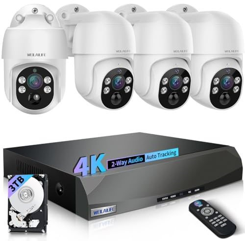 【90-Day Storage & 4K Ultra HD】 Wired Security Camera System, Outdoor POE Security Cameras, IP Camera System, Home Video Surveillance DVR Kits
