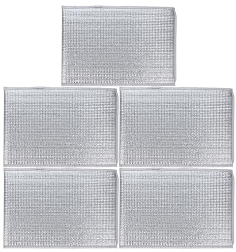 GANAZONO Funda Protectora para Macetas 3 Galones, 5 Unidades, Doble Capa de Aluminio Aislante Térmico, Resistente al Sol y Heladas, para Plantas de Exterior E Interior, Protección Invernal
