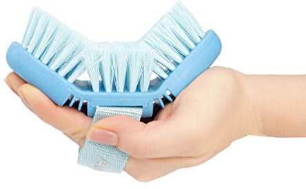 Animalon | Pferde Putzzeug für Kinder | Kardätsche in blau | Kinderkardätsche blau | Flexible & Ergonomische Kinderpferdebürste mit Klettverschluss | Pferdeputzzeug Kinder | Pferdegeschenke für Kinder