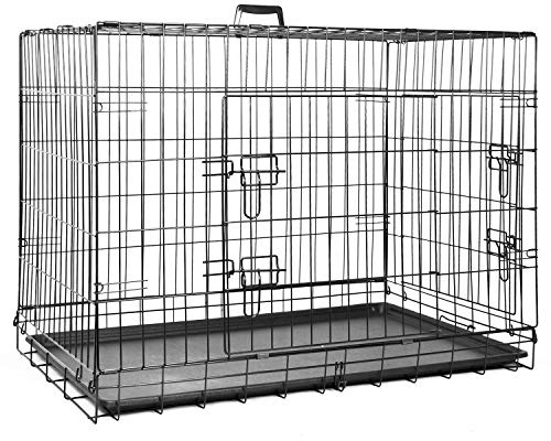 proudpet PET CRATE Folding Double Door Metal Puppy Dog Cage (Large - 36 Inch)