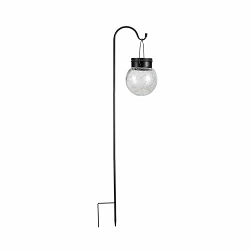 Pauleen 48056 Sunshine Pearl Solar-jordspett glaskula för utomhus-balkong eller trädgård, 0 006 W, glas, svart