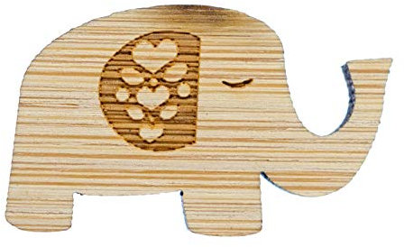 Miniblings Broche éléphant pachyderme Afrique Inde Broche Fleur Oreille Bois - Bijoux à la Mode à la Main I Bouton Pin Pins