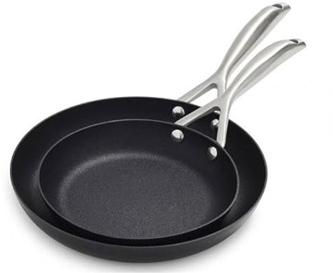 Scanpan Pro S+ Bratpfannen, 2er-Set, 20,3 cm und 26 cm, schwarz, antihaftbeschichtet