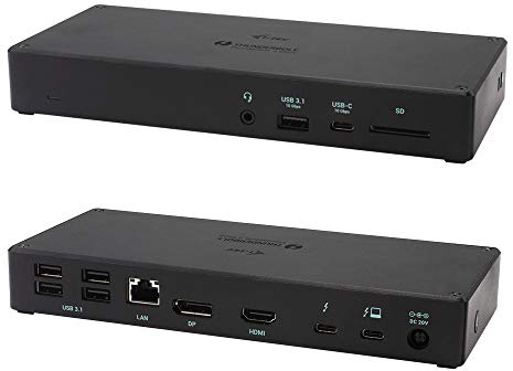 i-tec Thunderbolt 3 Dockingstation 3x4K mit 96W Stromversorgung - 1x Thunderbolt 3, 1x DisplayPort, 1x HDMI, 1x USB-C 3.1, 1x USB-A 3.1, 4X USB 3.0, 1x GLAN Ethernet, 1x Audio und SD-Slot