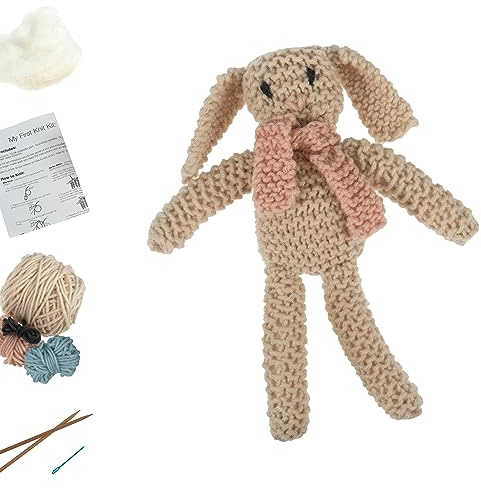 Trimits 'My First' Beginner Crochet Kit - Crochet Starter Kit Including Yarn, Needles, Stuffing, & Instructions, Beginners Knitting Set Gift - 27.5 x 18.5cm, Bunny
