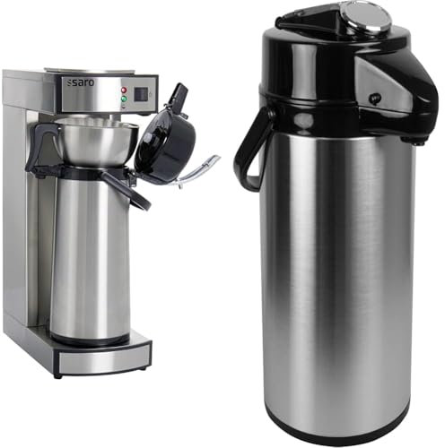 Saro 317-2085 - Cafetera Térmica con Filtro de Cesta y Termo, Cafetera Industrial con Jarra 2,2 Litros, Color Plateado 317 – Jarra térmica 2075, 2,2 L