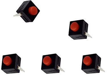 5 Pcs Latching Push Button Switches DC 30V 1A Self Lock Push Button Switches 2 Pin Terminal Mini on off Switches for Torch Flashlight Light Lamp