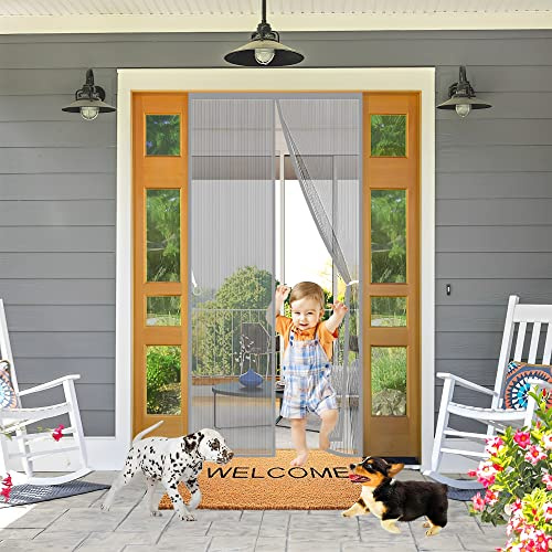 Mosquitera Magnética Cifrado 300 x 210 cm Magnético Anti-Mosquitos Cortina De Puerta Puerta De Pantalla Magnética Verano Hogar Anti-Mosca Mudo Pantalla【Gris】