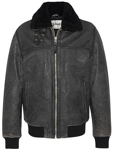 Schott NYC LCBOMBARDIER Veste en Cuir Black 3XL
