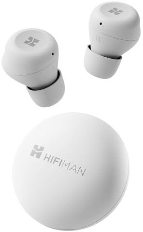 HiFiMAN TWS450 Miljöbrusreducerande Bluetooth in-ear Hi-Fi-hörlurar med dynamisk drivrutin av ljudkvalitet, Bluetooth 5.3, IPX4 vatten/svettbeständig, litet hål, vit