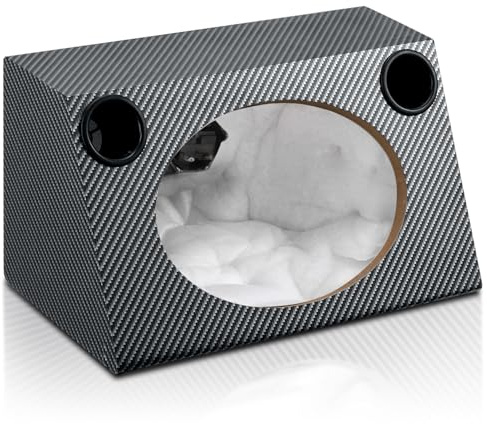 Suacopzar 6 X 9 Speaker Enclosure, Trapezoidal Car Speaker Empty Enclosure w/Sound-Absorbing Cotton & Speaker Spikes Pad Mat, PVC Veneer Speaker Box Enclosure for Home, Vehicle Sub Sound Supplies