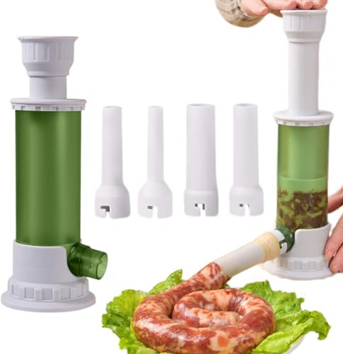 Sausage Maker,Liuer Sausage Stuffer Sausage Maker Machine Detachable Sausage Maker Machine with 4 Sausage Filling Funnels,Sausage Syringe Sausage Filling Tubes for Homemade Sausages