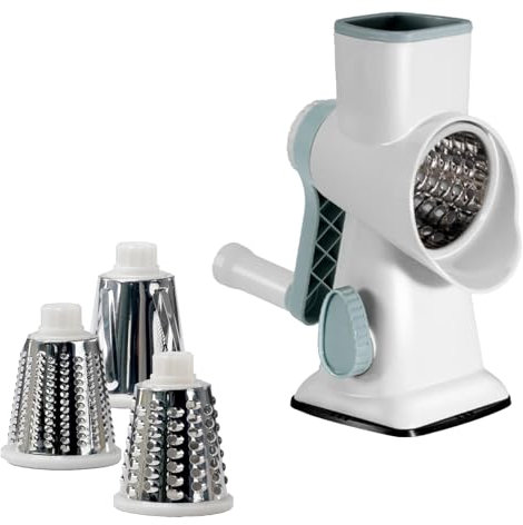 Râpe à fromage rotative – Broyeur à fromage | Râpe à fromage manuelle avec manivelle | Mandoline de cuisine | Coupe-légumes polyvalent | Râpe à fromage rotative pour fromage, concombre, pommes de