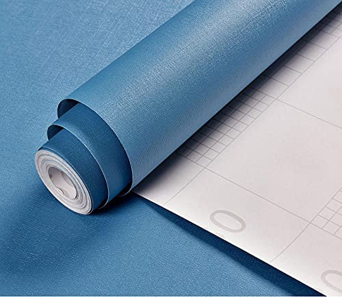 Navy Blue Self Adhesive Vinyl Film for Furniture Decorate Matte Removable Wallpaper 23.6X354.3inches