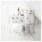 Shower Organizer Toilet Wall Storage Rack Washstand Double Layer Cosmetic Storage Rack with Tissue Holder and Hook Wall Mounted Metal Storage Rack Without Punching Bathroom Shower Shelves(White)