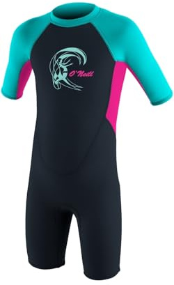 O'Neill Kleinkind - Neoprenanzug Toddler Reactor-2 2mm Back Zip S/S Spring - Girls, Farbe:Slate/Berry/Light Aqua, Groesse:4